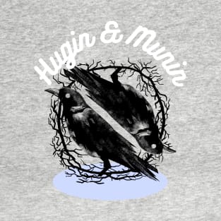 Hugin a munin, Huginn and Muninn Nordic Odin Norse God ravens T-Shirt